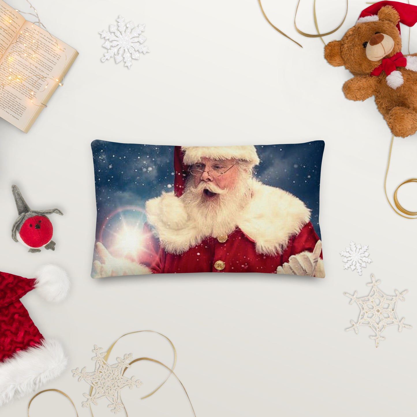 Santa's Christmas Night Premium Throw Pillow CedarHill Country Market