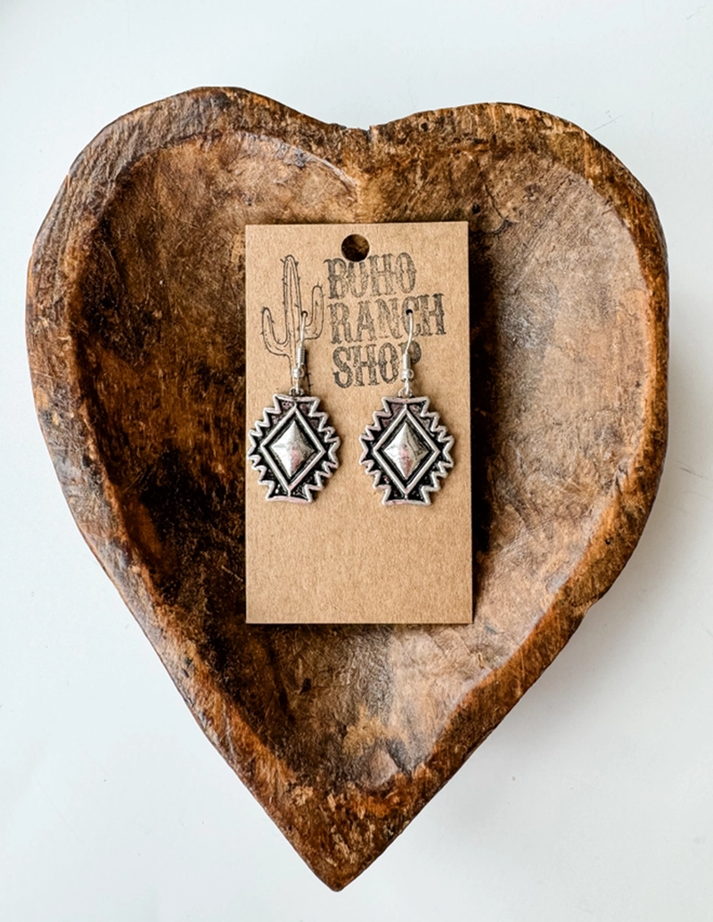 Aztec Stone Earrings Western Antique Dangle Earrings Cedar Hill Country Market