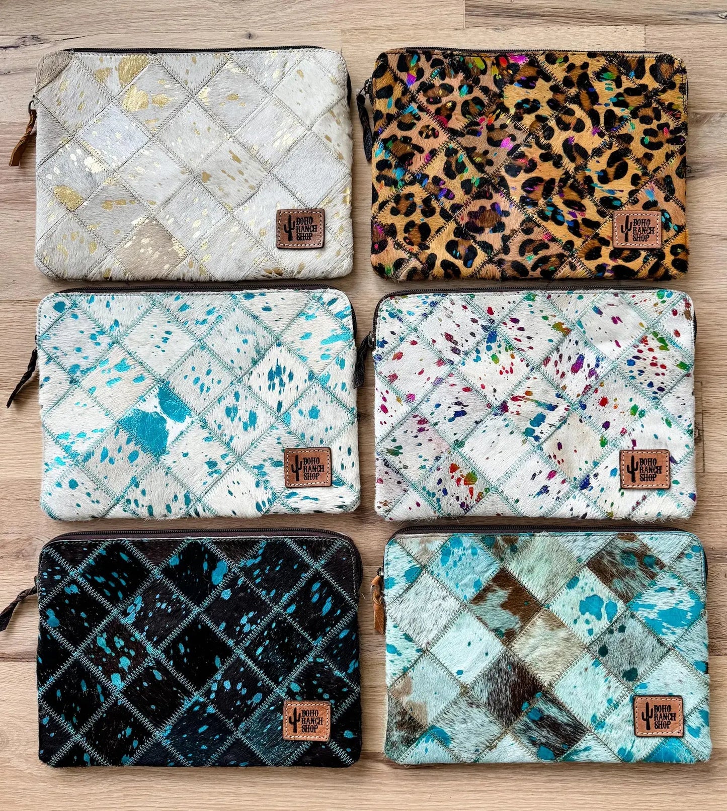 Cowhide Leather Laptop Computer tech Sleeve Pouch Case Boho Ranch Shop