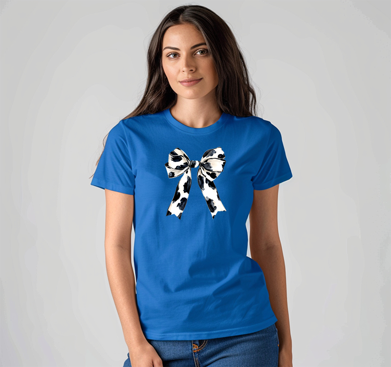 CowPrint Bow/ Coquette Tshirt Cedar Hill Country Market