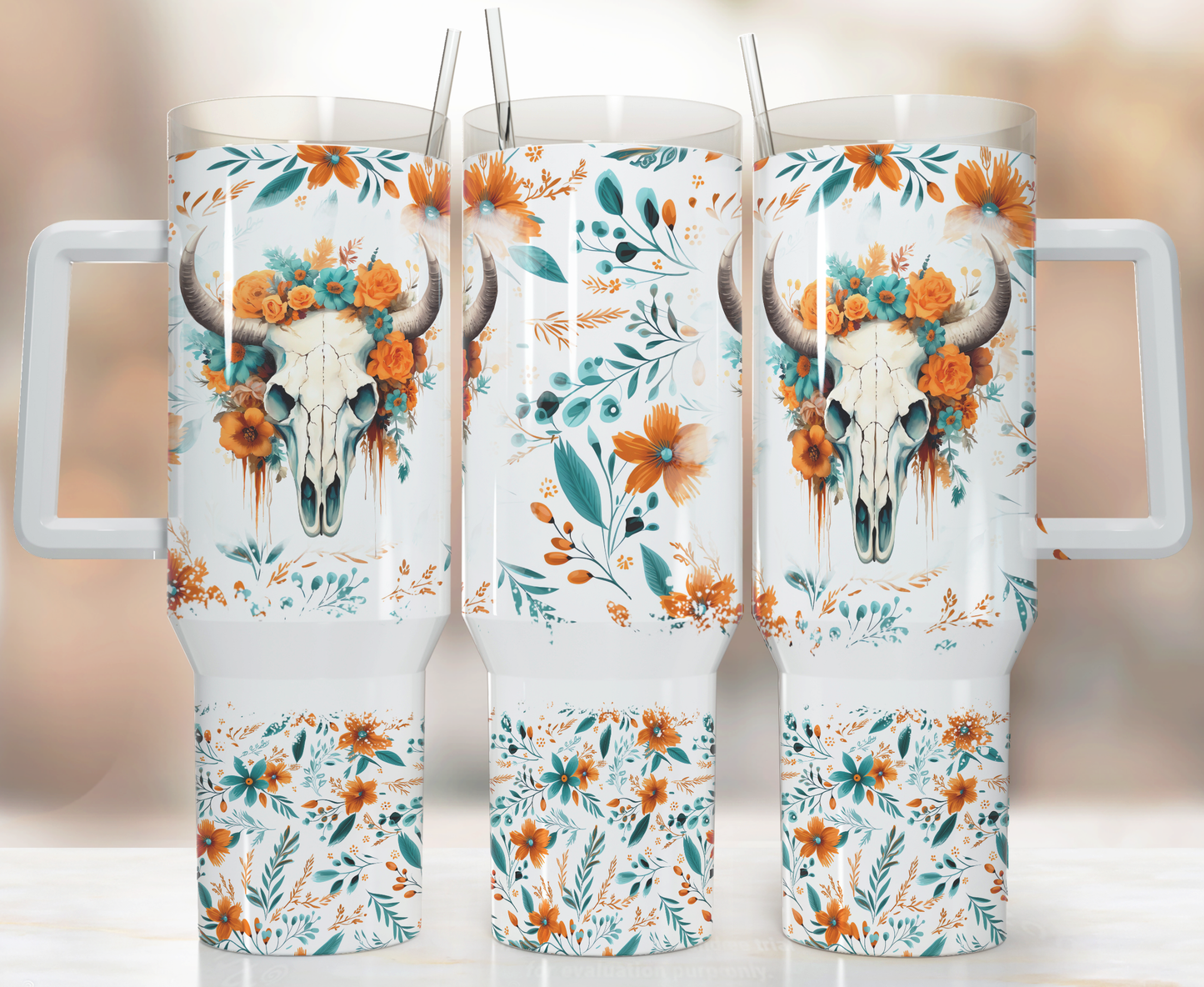 Cowhead Western Themed 40 oz. Stainless steel tumbler CedarHill Country Market