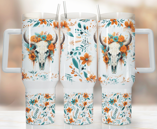 Cowhead Western Themed 40 oz. Stainless steel tumbler CedarHill Country Market