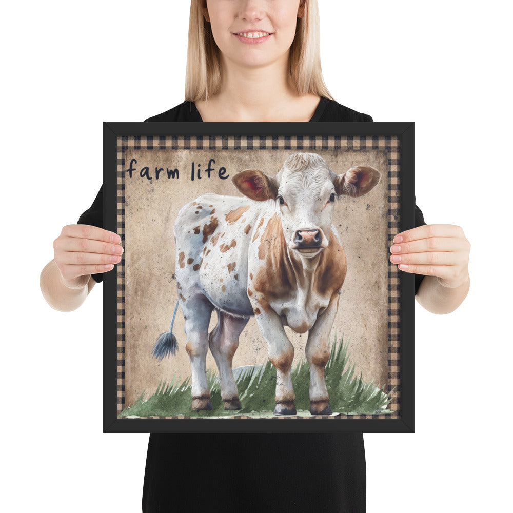 Farm Cow Printed and Framed poster CedarHill Country Market