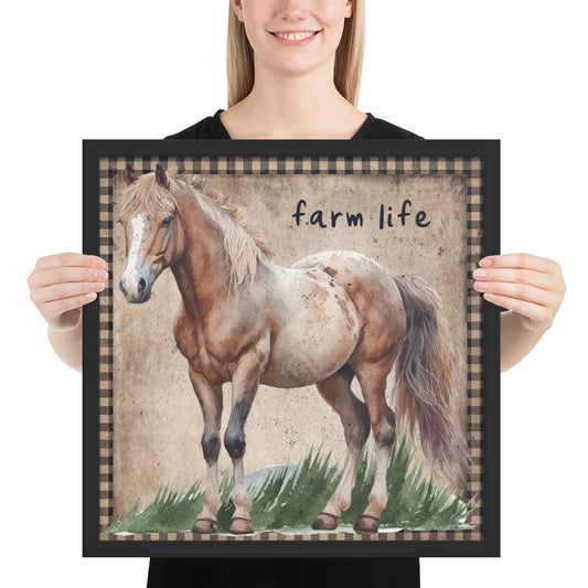 Farm Life Country Horse Printed and Framed poster CedarHill Country Market