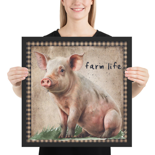 Farm Pig Printed and Framed poster CedarHill Country Market