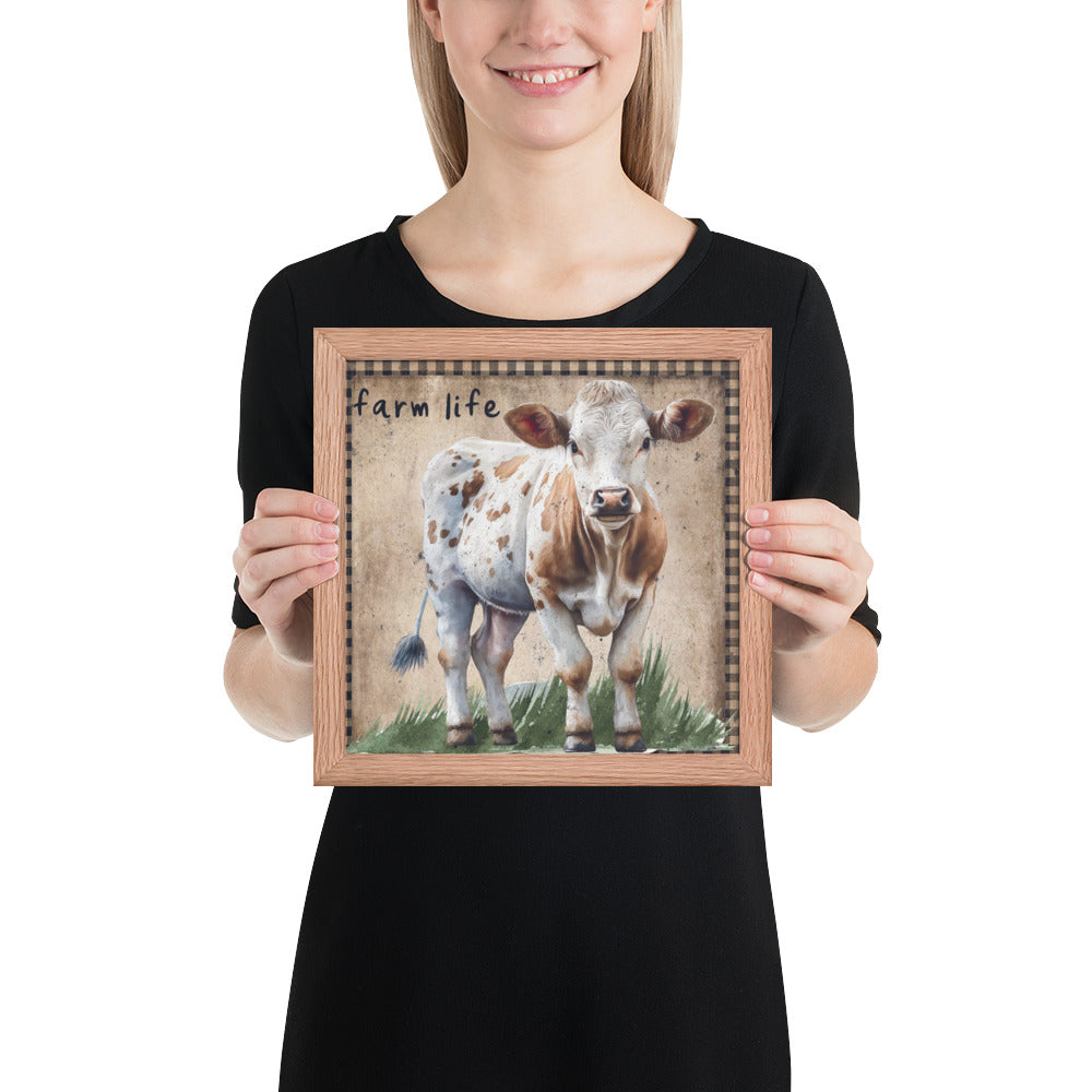 Farm Cow Printed and Framed poster CedarHill Country Market