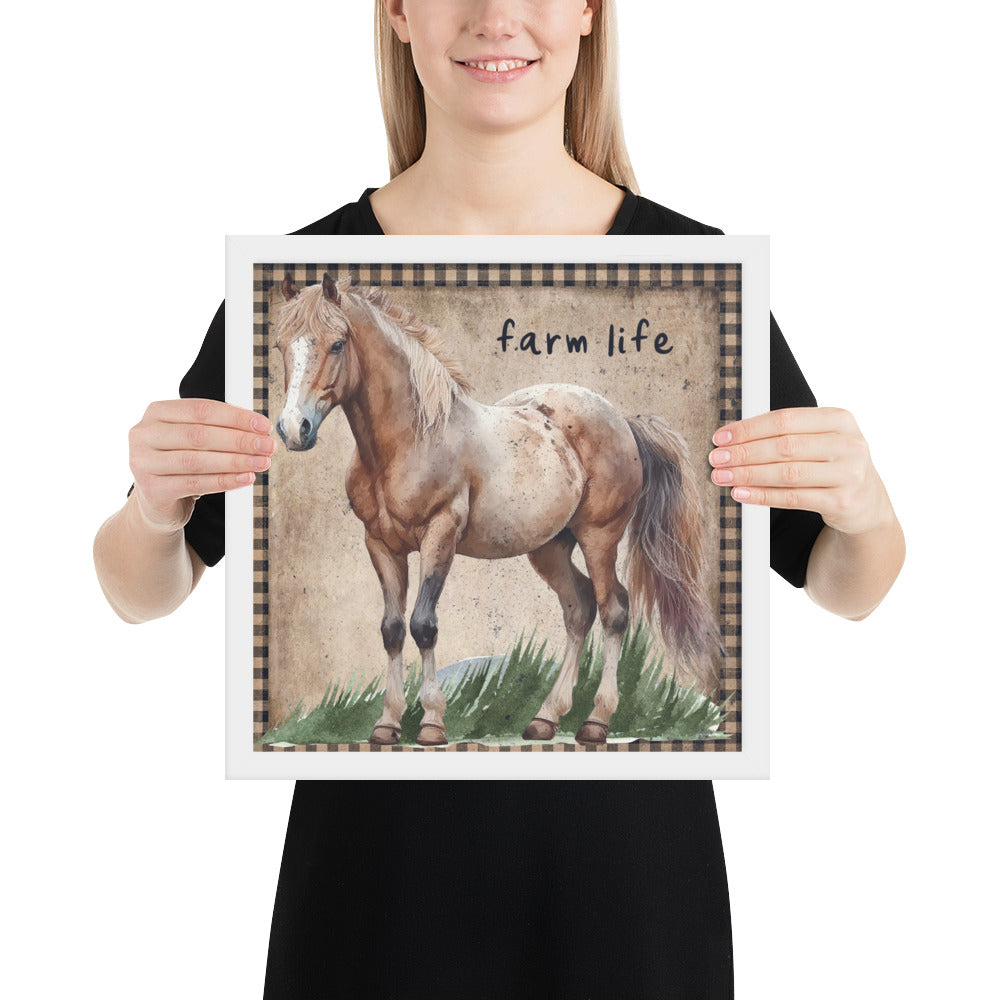 Farm Life Country Horse Printed and Framed poster CedarHill Country Market