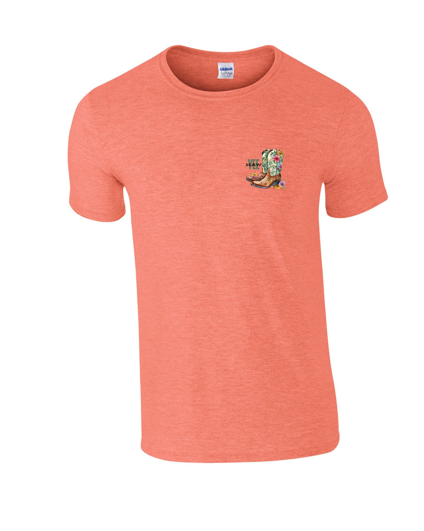Western Yee Haw Floral Green Cowboy Boot Tee Cedar Hill Country Market