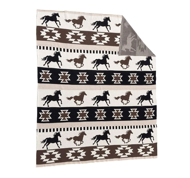 Stallion Spirit Throw Blanket 50 X 60 by Myra Cedar Hill Country Market