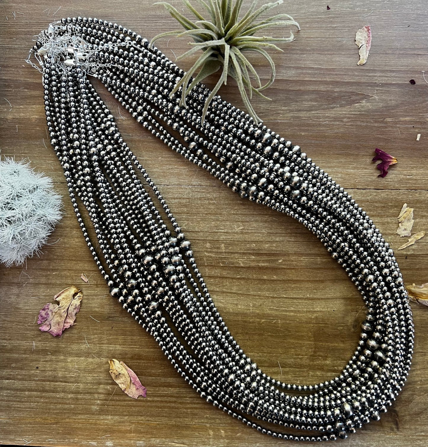 28 inch Sterling Silver Pearls necklace graduated The Bijoux FAB Jewelry