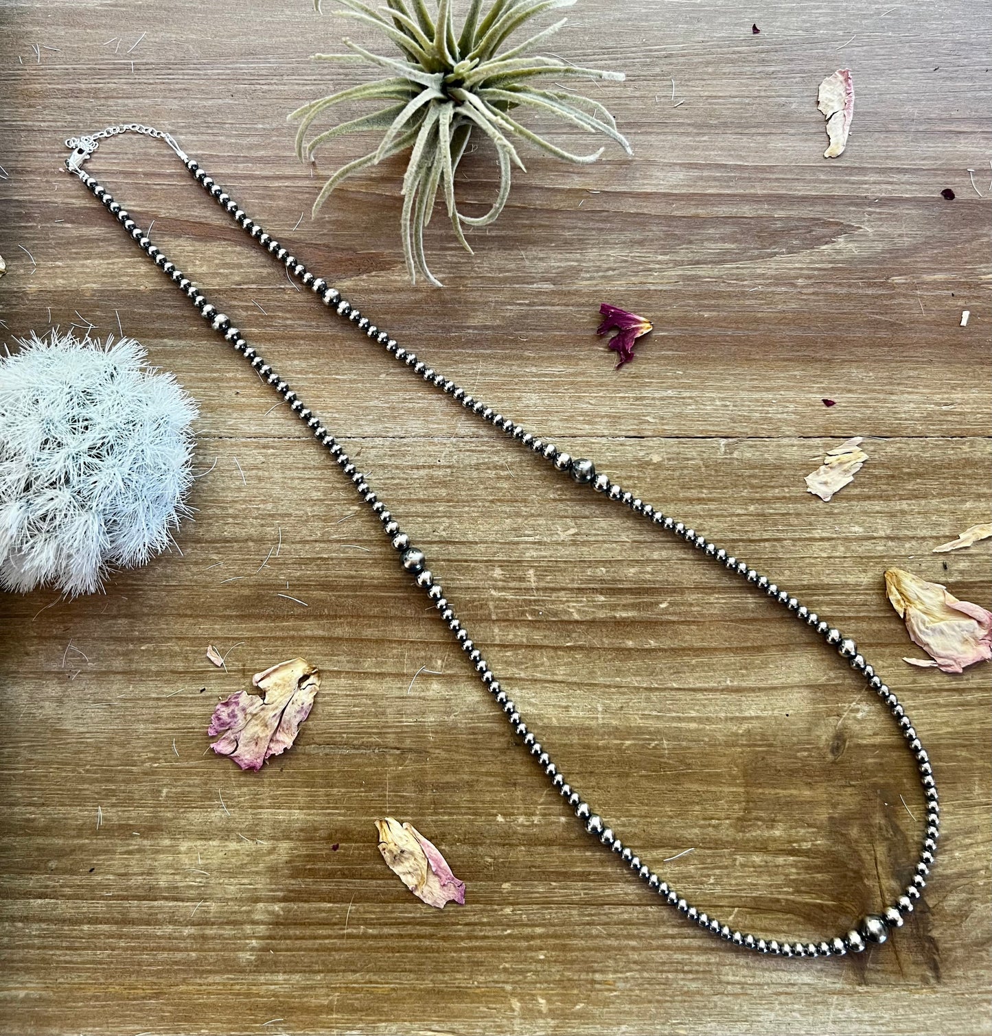 28 inch Sterling Silver Pearls necklace graduated The Bijoux FAB Jewelry