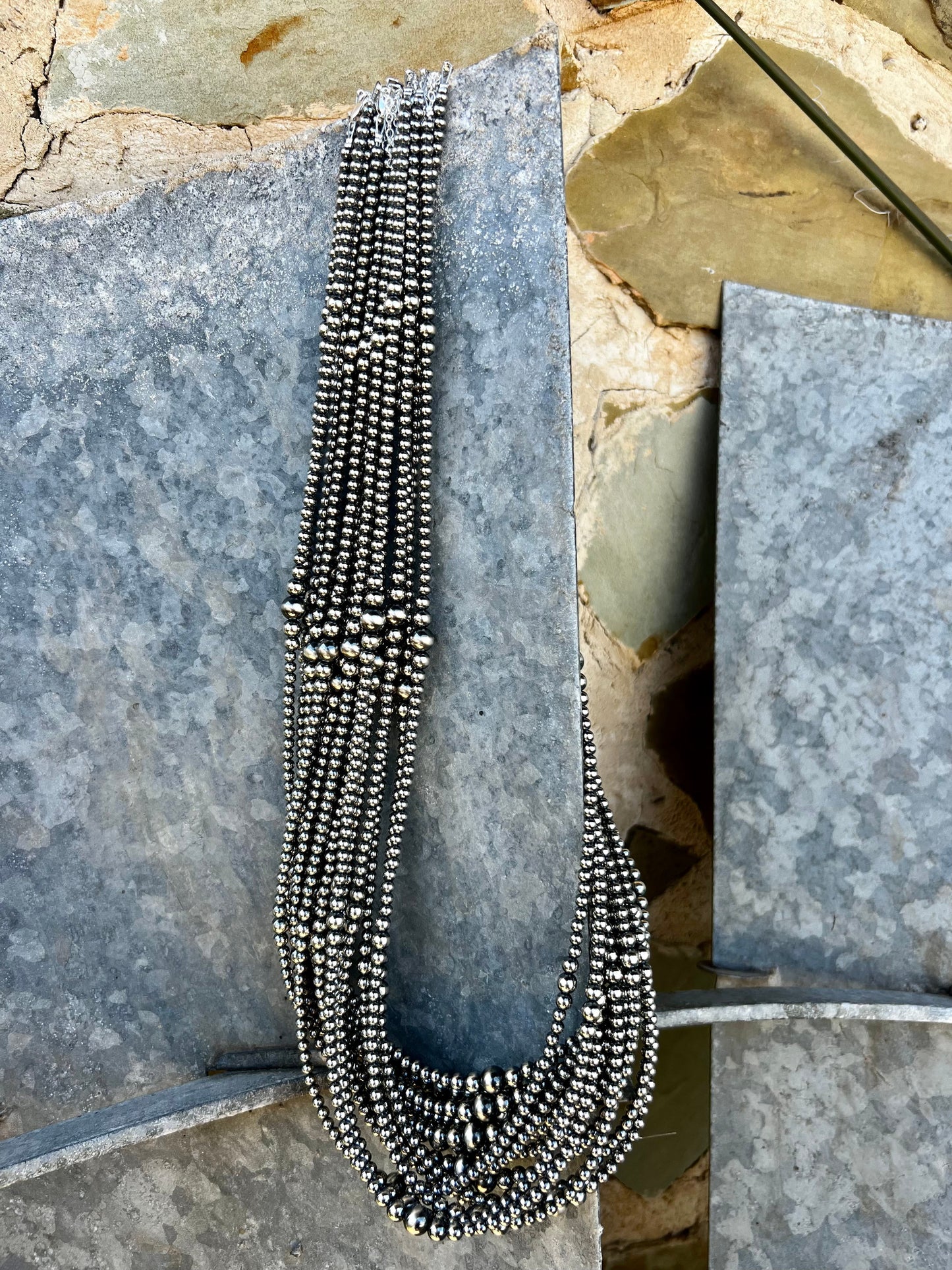 28 inch Sterling Silver Pearls necklace graduated The Bijoux FAB Jewelry