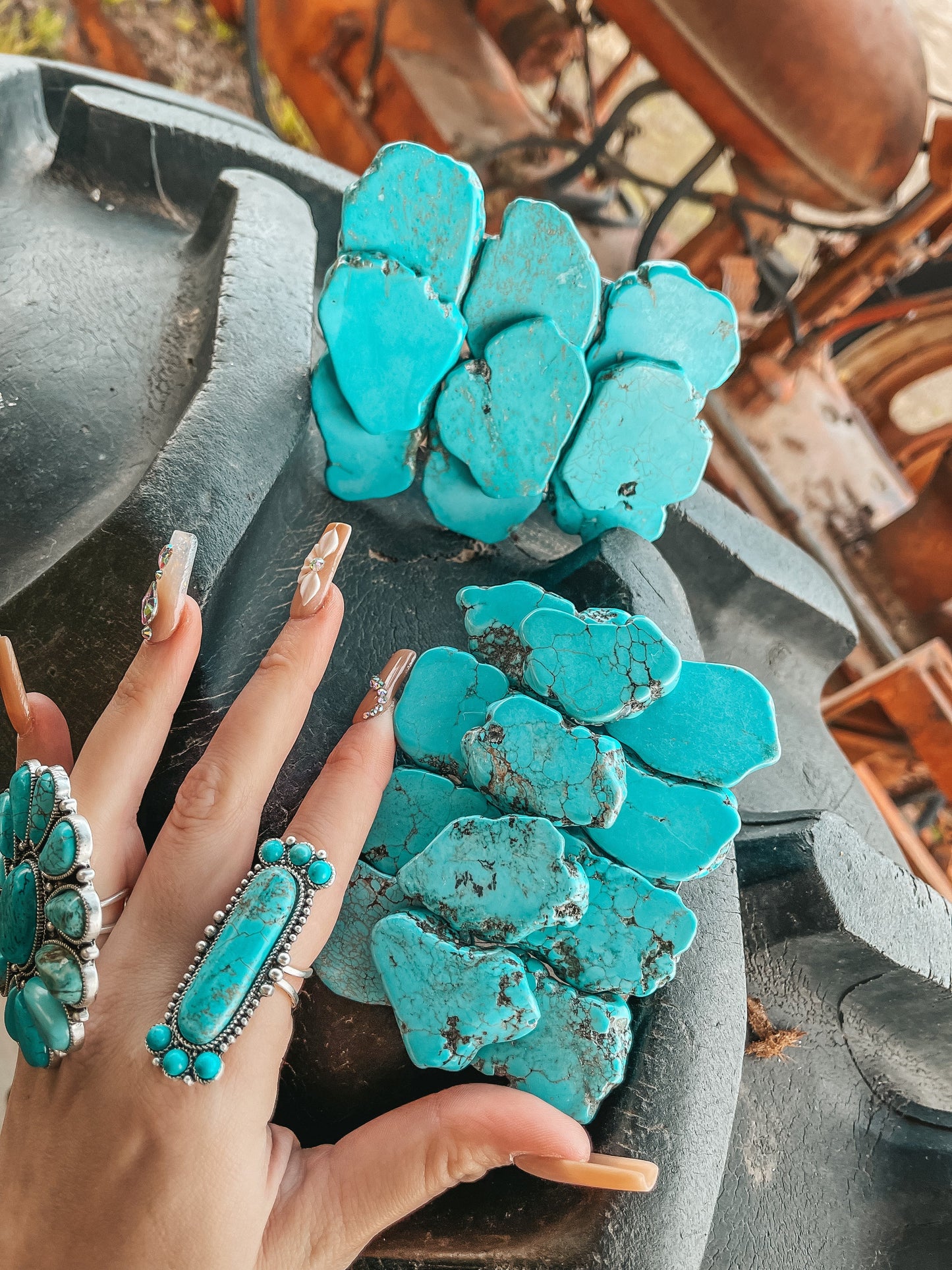 Turquoise Natural Stone Belt Buckle Haute Southern Hyde