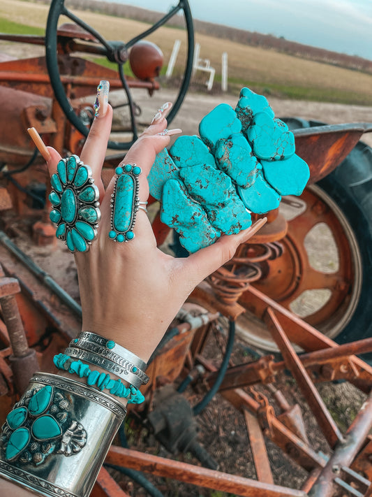 Turquoise Natural Stone Belt Buckle Haute Southern Hyde