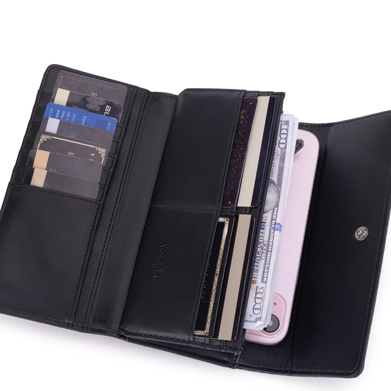 Western Floral Tooled Tri-fold RFID Wallet/Wristlet - Black No 421 Cedar Hill Country Market