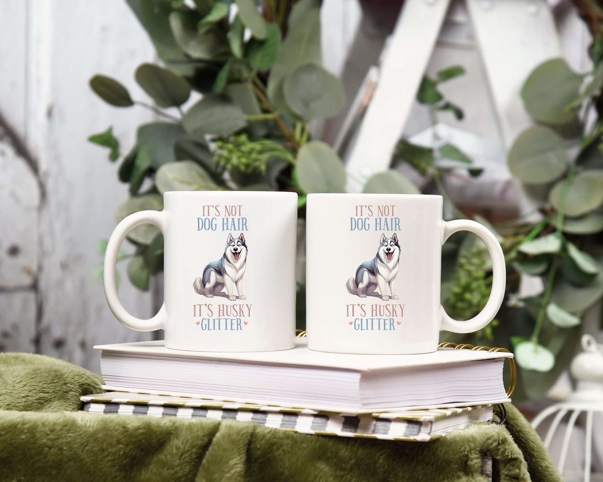 Its Not Dog Hair its Huskey Glitter Dog 12oz Coffee Mug CedarHill Country Market