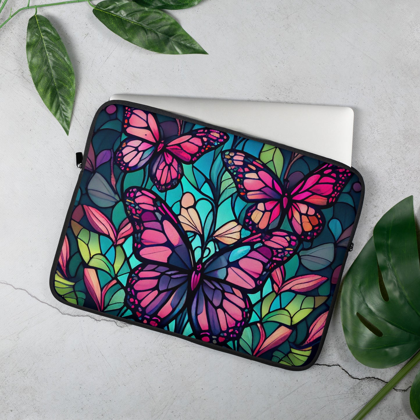 Stain glass Butterfly Bliss Laptop Sleeve CedarHill Country Market