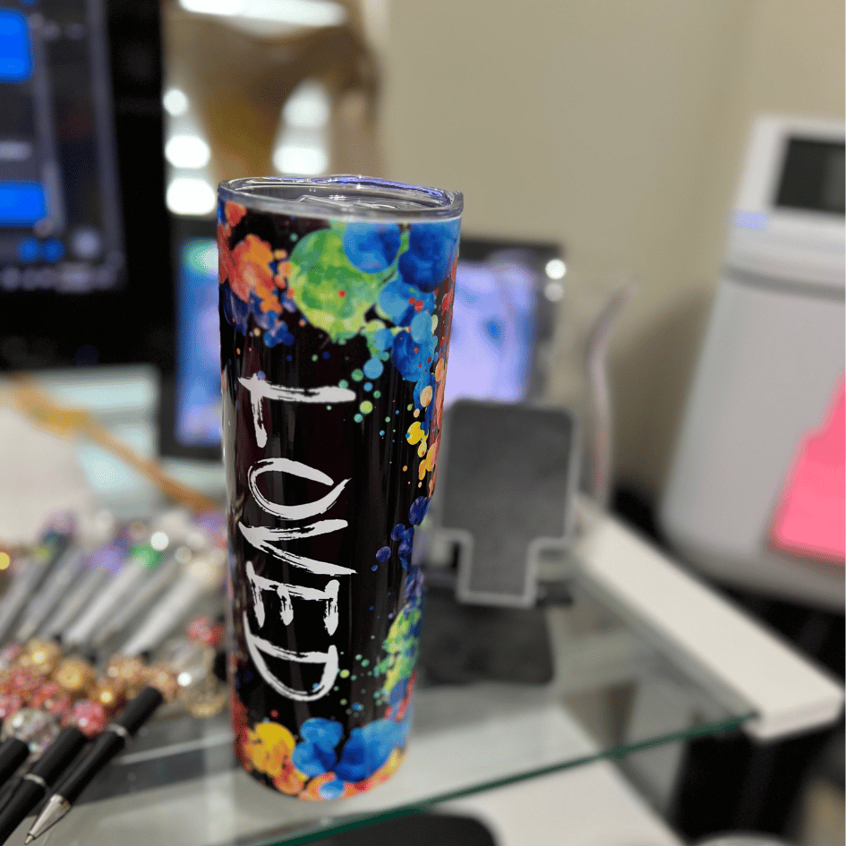 Loved Themed Color Blast Tumbler 20 oz Insulated Stainless Steel CedarHill Country Market