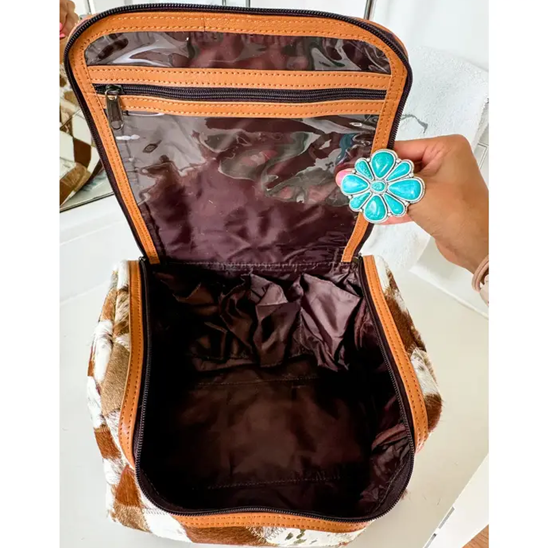 Boho Luxe Toiletry Bag Genuine Hair On Travel Storage Bag Cedar Hill Country Market