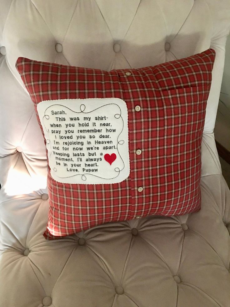 Memory Memorial Pillow Using Shirts CedarHill Country Market