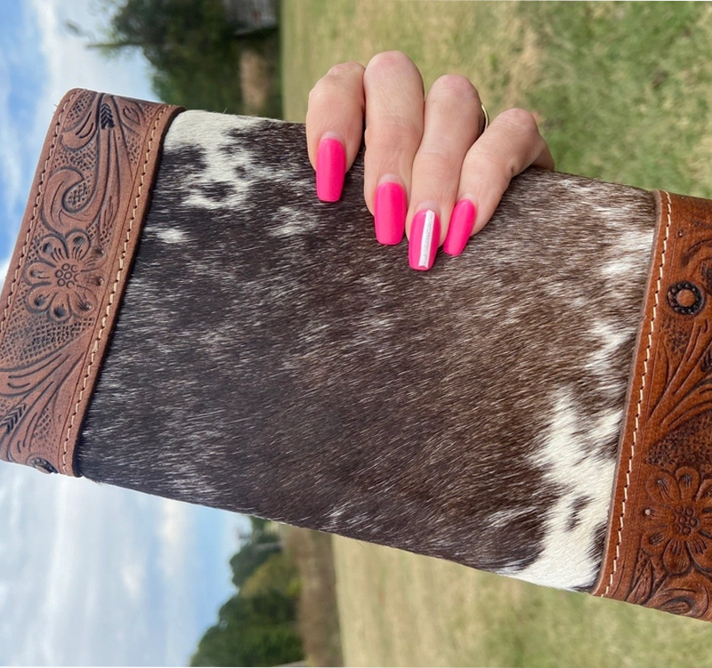 Cowhide Tooled Leather Wallet Cedar Hill Country Market