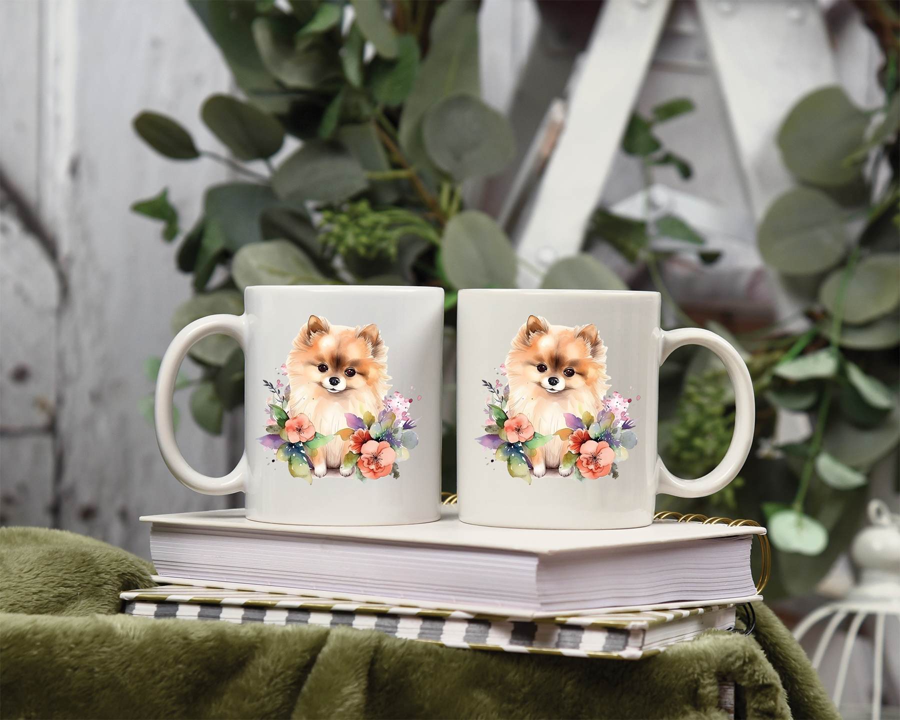 Dog Breeds Watercolor Coffee Cup 15oz Flower Mug 2527
