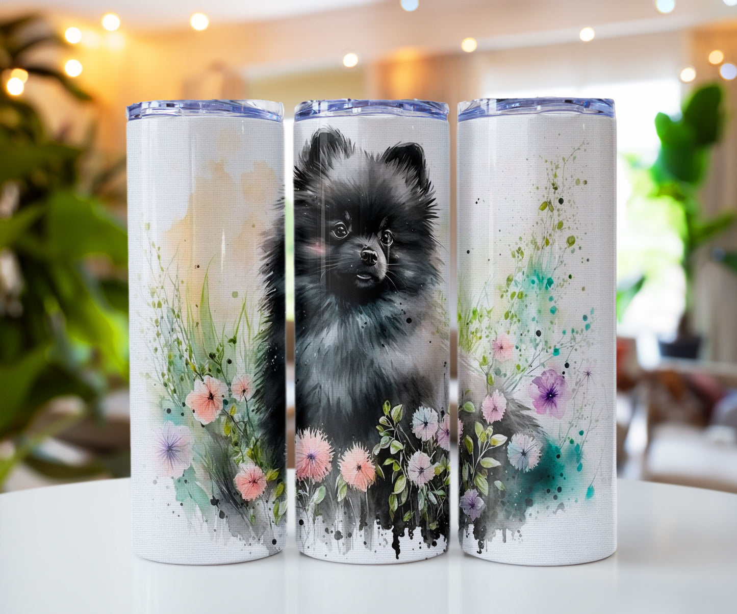 Black Pomeranian Stainless steel tumbler CedarHill Country Market