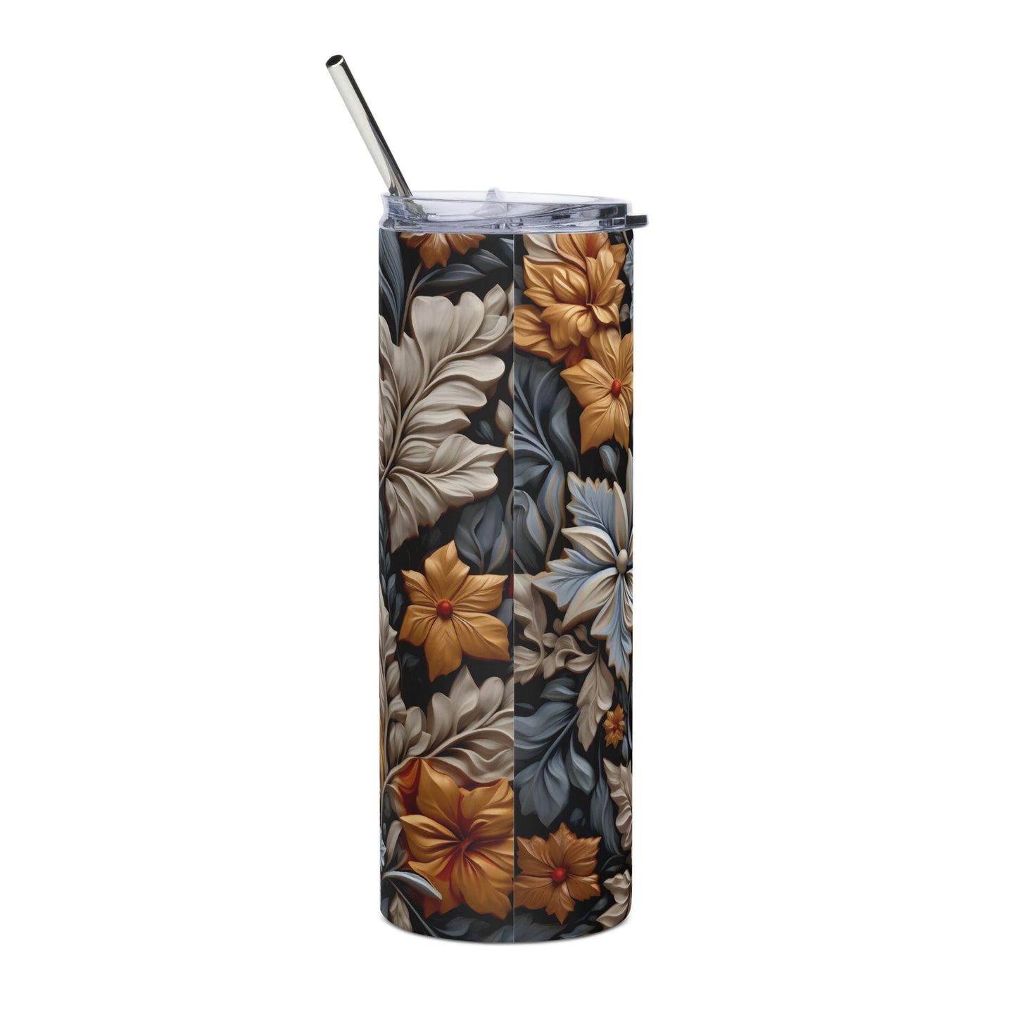 Black and Gold 3D Snowman 20 oz Stainless steel tumbler CedarHill Country Market