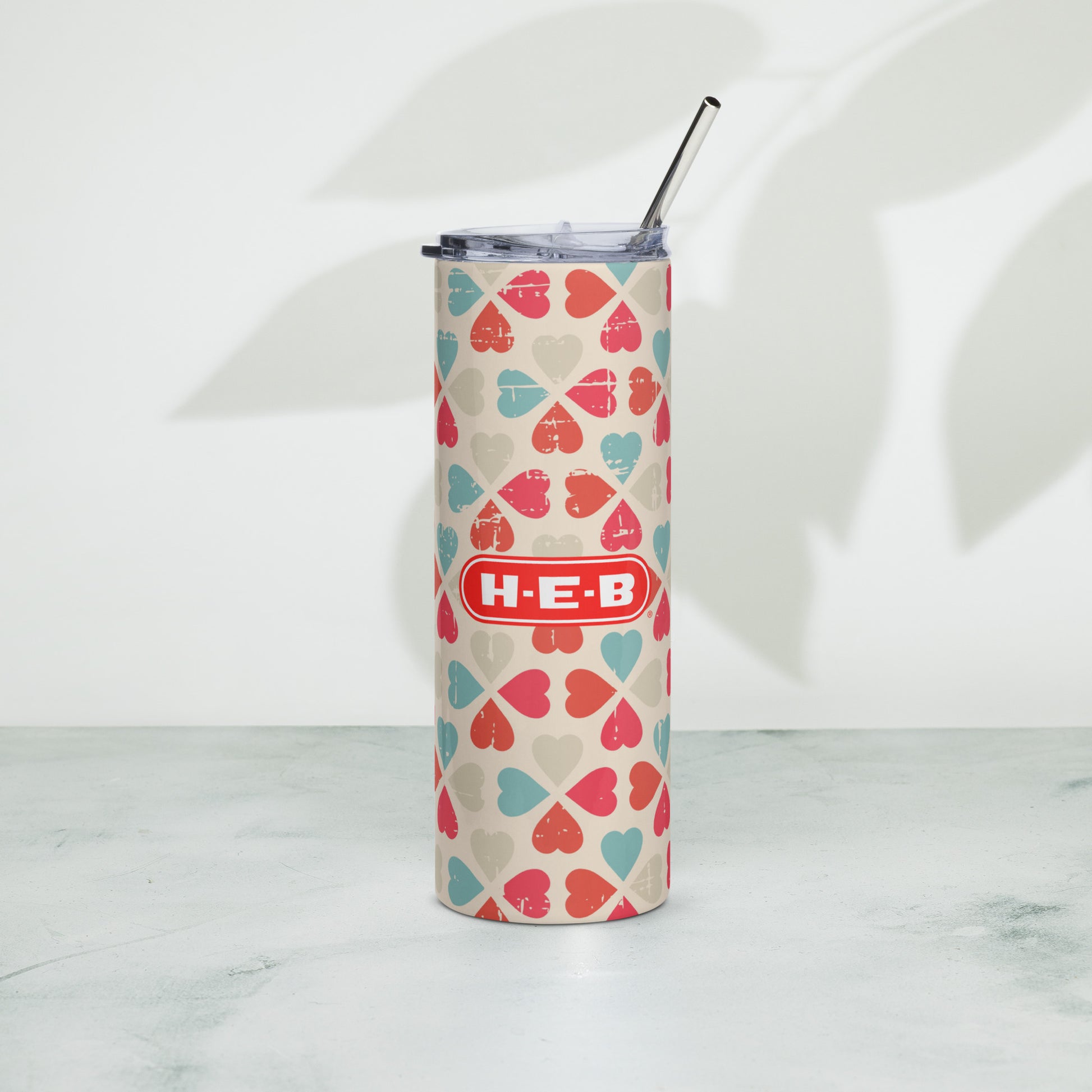 HEB Hearts Stainless steel tumbler CedarHill Country Market