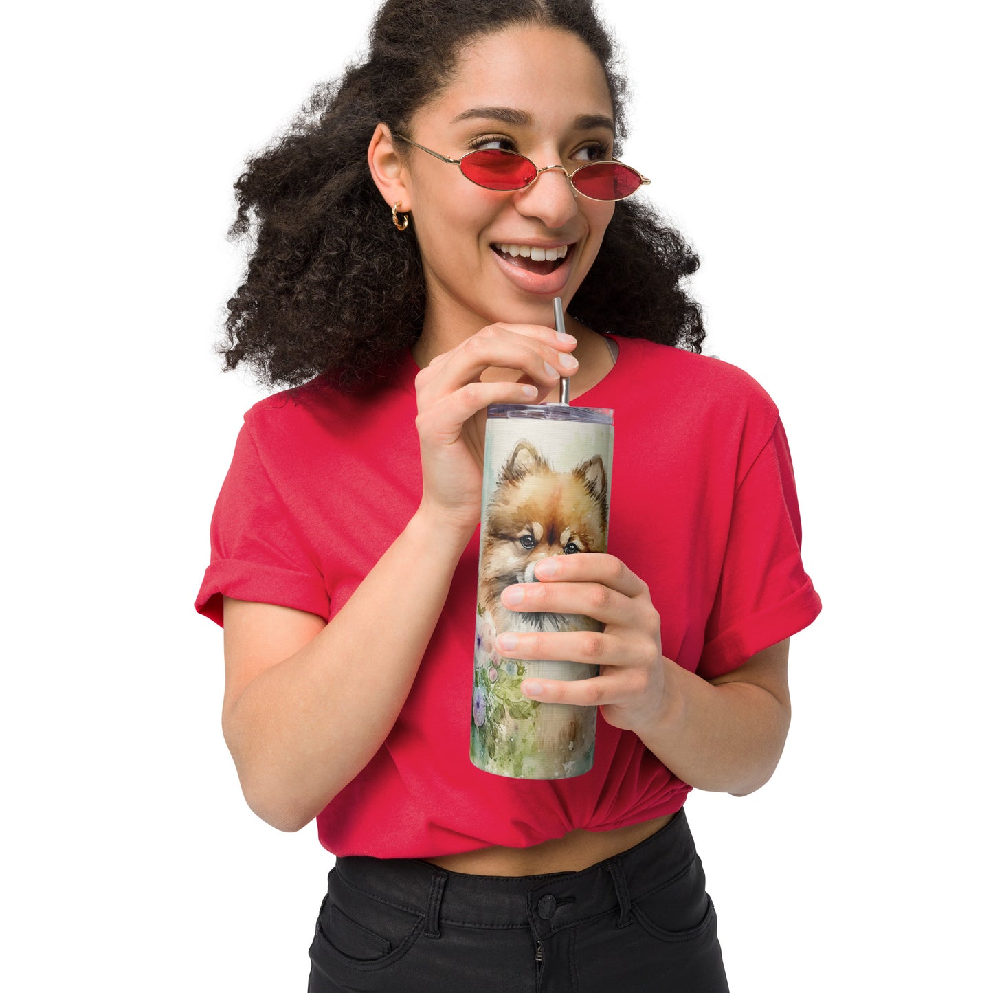 Golden Pomeranian Stainless steel tumbler CedarHill Country Market