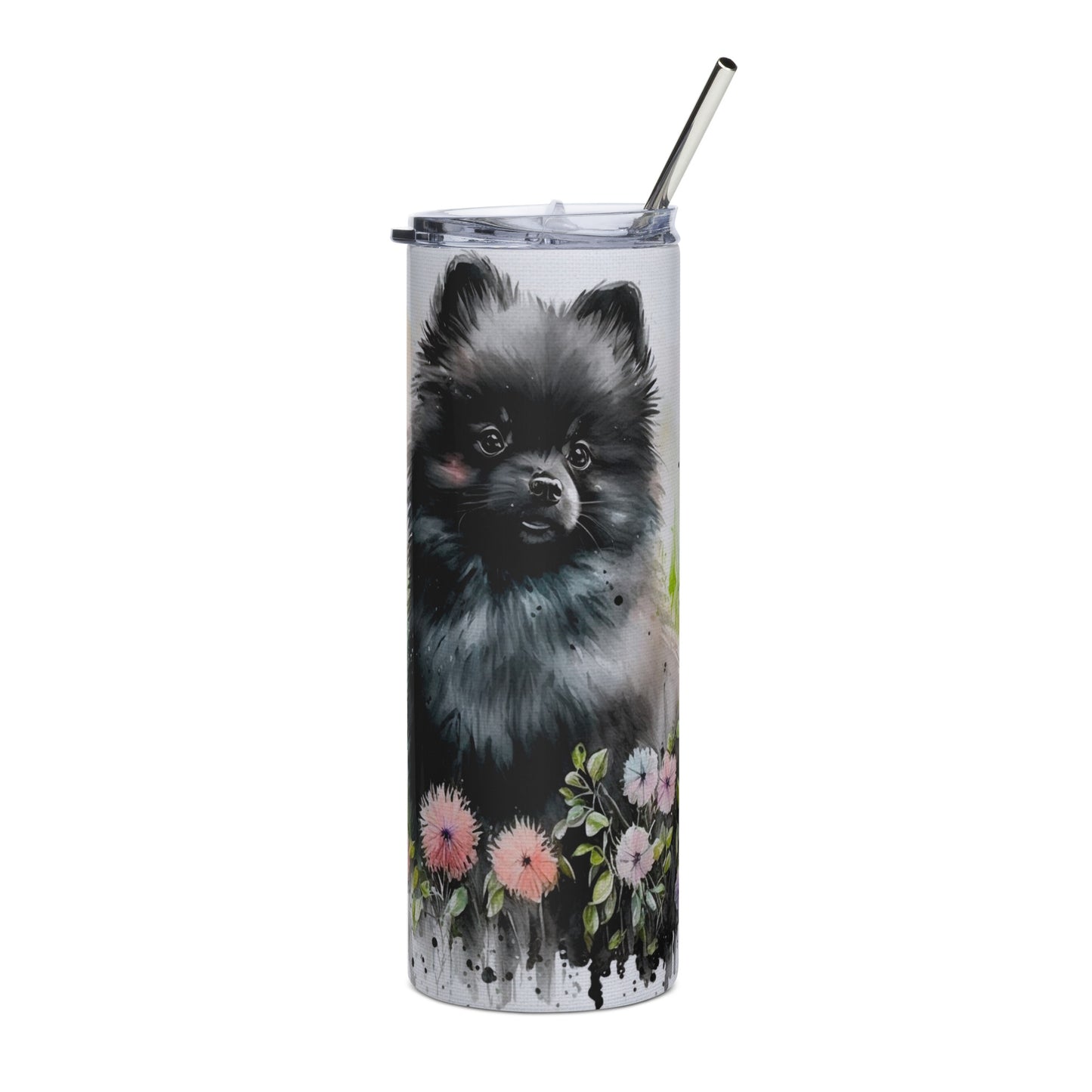 Black Pomeranian Stainless steel tumbler CedarHill Country Market