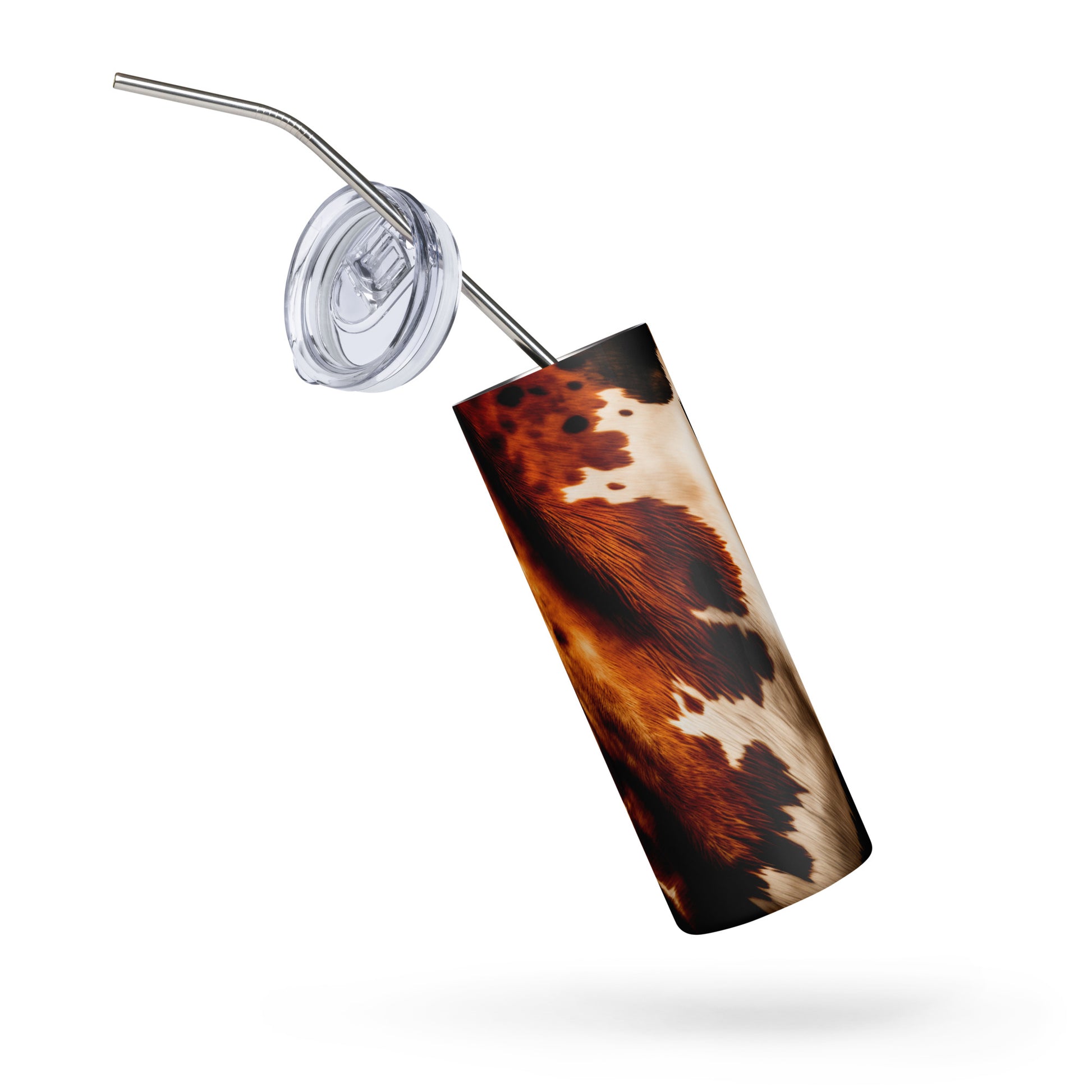 Cow Hide 3 D Print Stainless steel tumbler CedarHill Country Market
