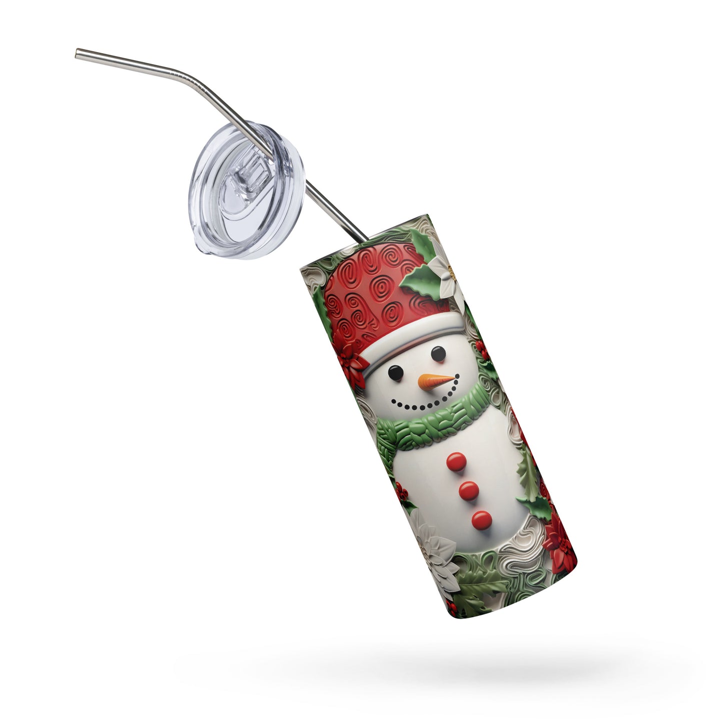 Christmas 3D Snowman 20 oz Stainless steel tumbler CedarHill Country Market