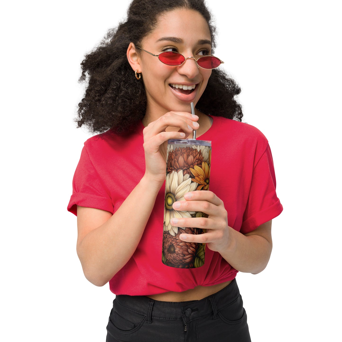 Fall Mums in Bloom Stainless steel tumbler CedarHill Country Market