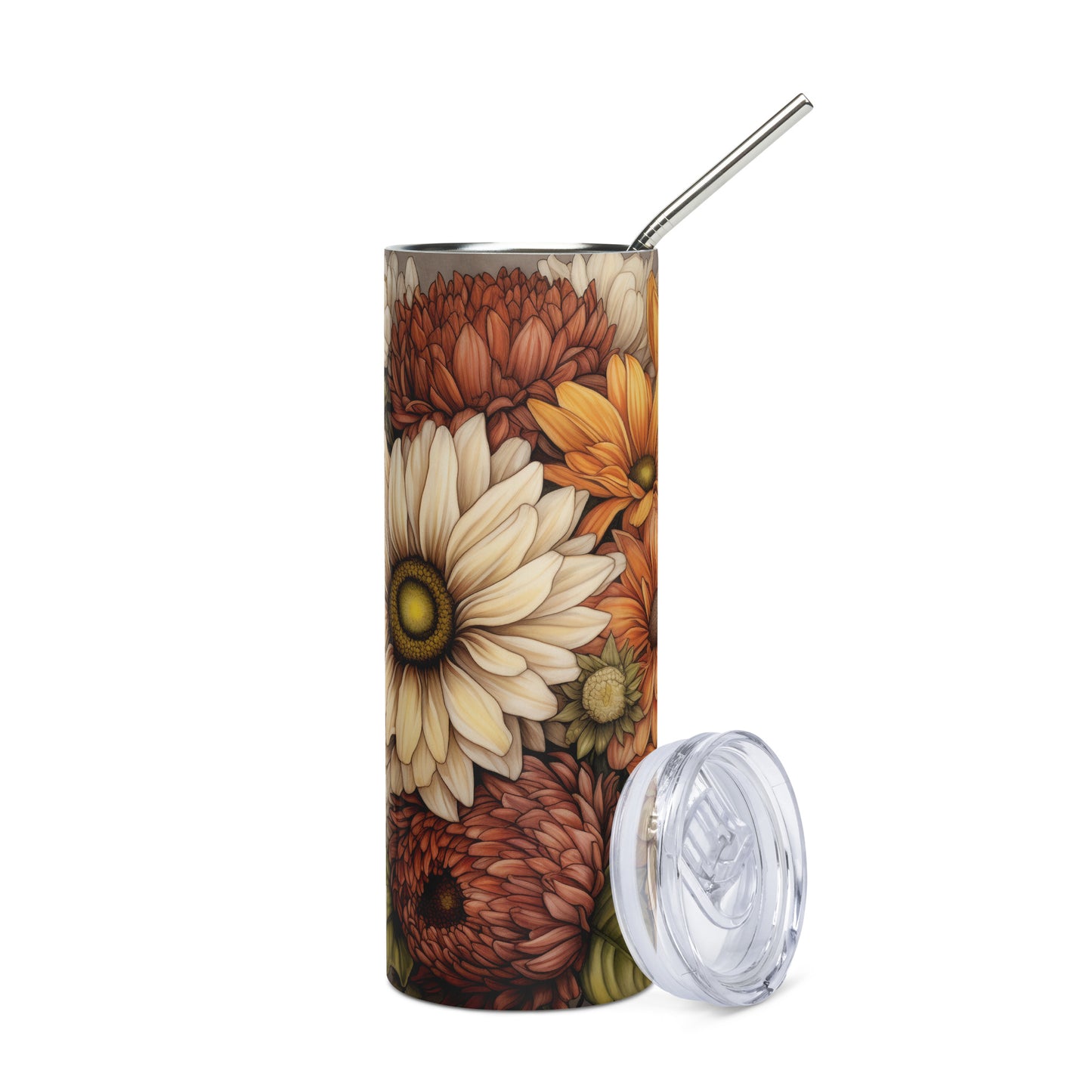Fall Mums in Bloom Stainless steel tumbler CedarHill Country Market