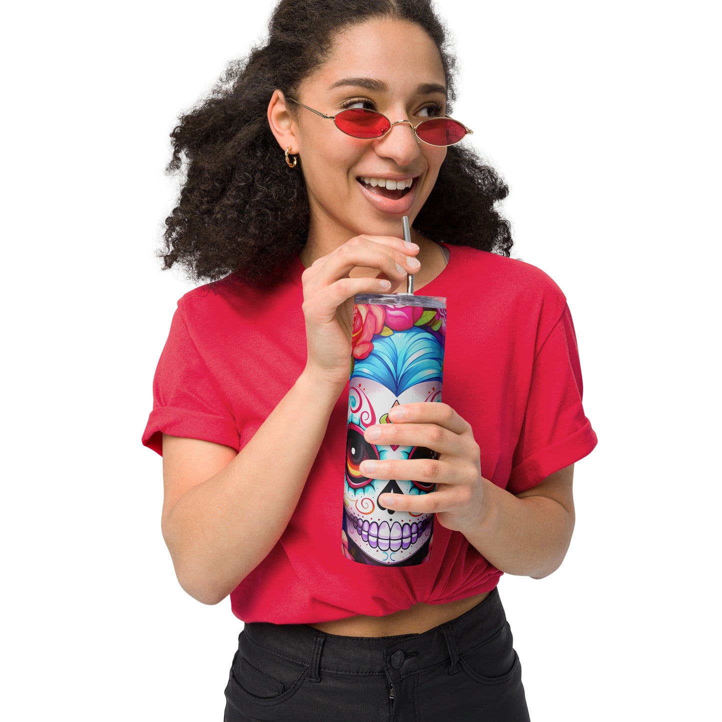 Day of the Dead Sugar Skull 02 Stainless steel tumbler CedarHill Country Market