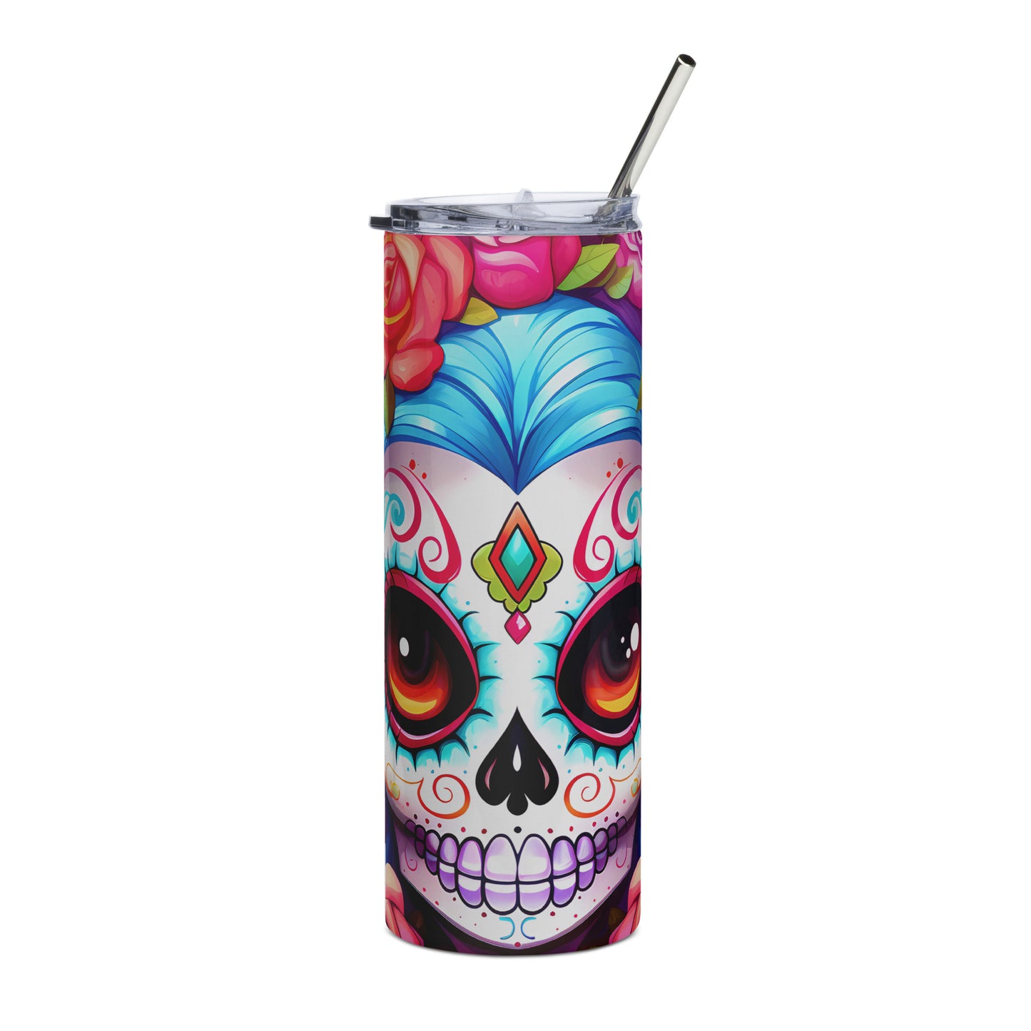 Day of the Dead Sugar Skull 02 Stainless steel tumbler CedarHill Country Market