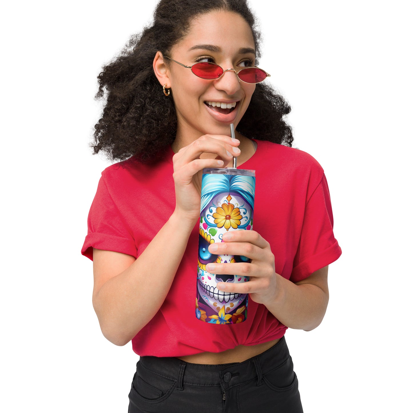 Day of the Dead Sugar Skulls 03 Stainless steel tumbler CedarHill Country Market