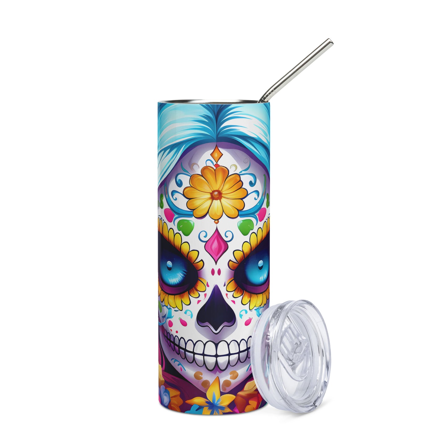 Day of the Dead Sugar Skulls 03 Stainless steel tumbler CedarHill Country Market