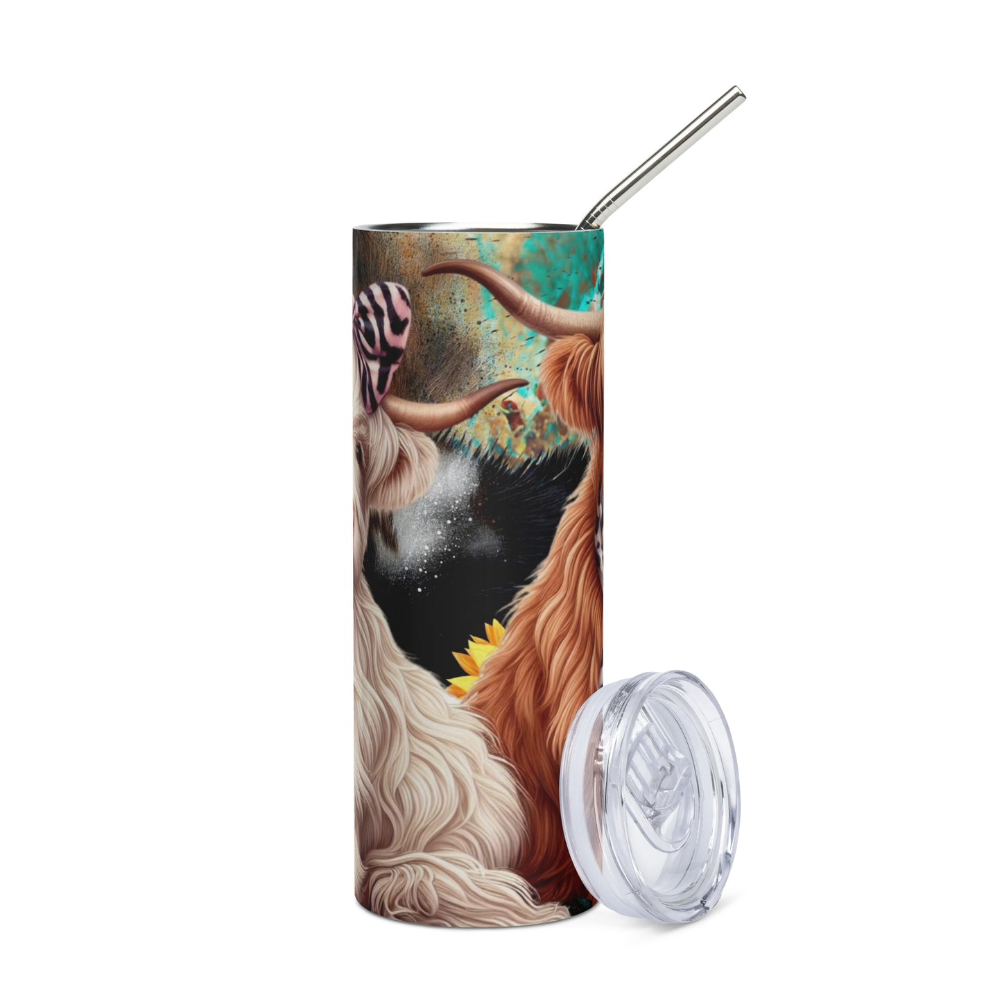 Perfect Pair Highland Cow 20 oz Stainless steel tumbler CedarHill Country Market