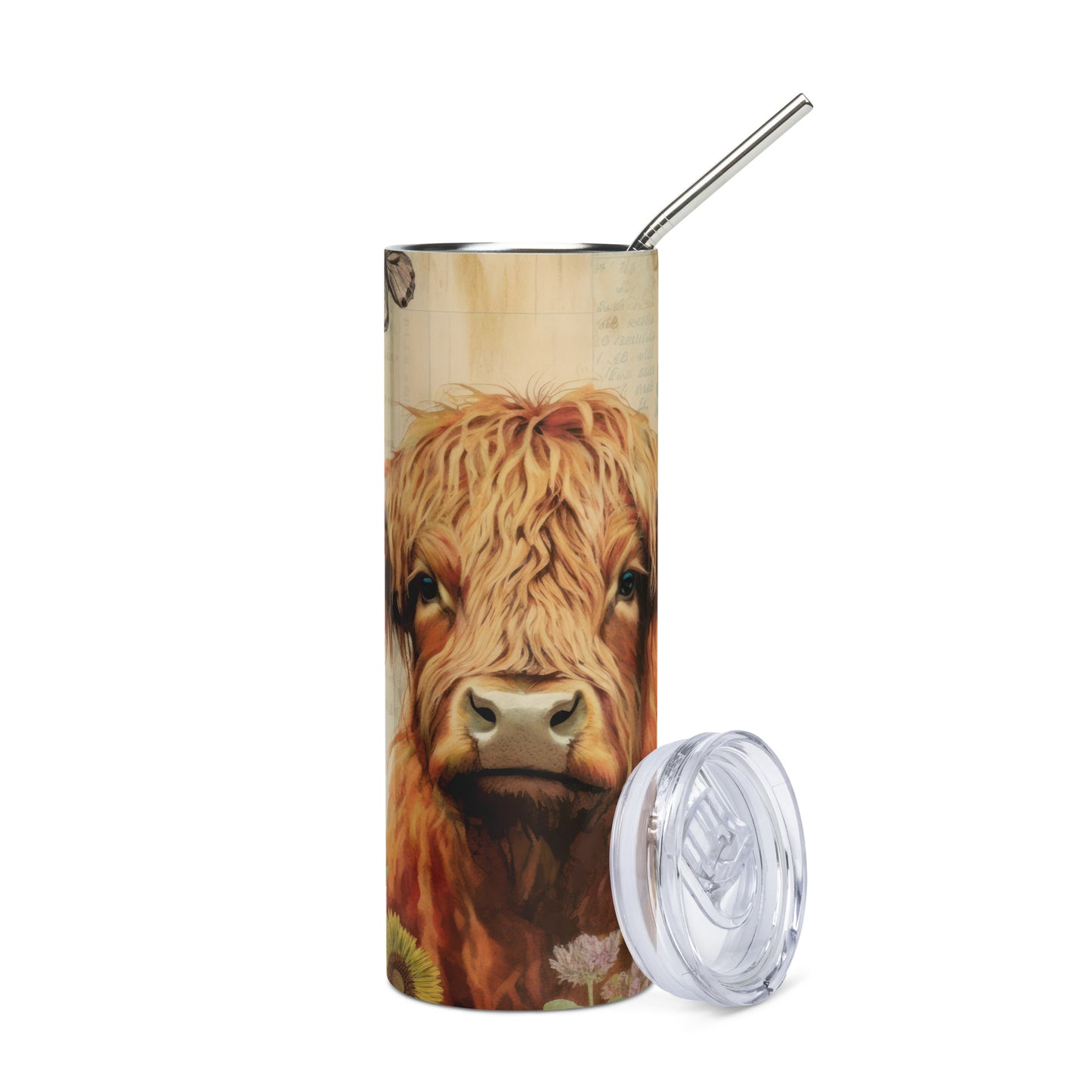 Butterflies and Cow Sweetness Stainless steel tumbler CedarHill Country Market