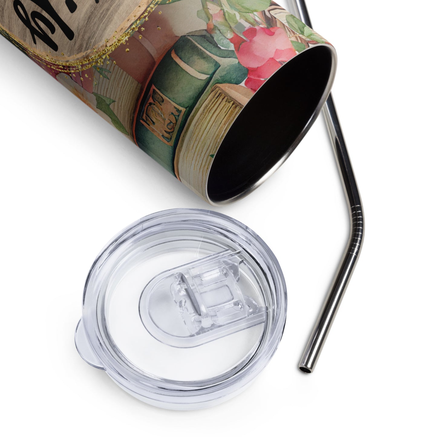 Easily Distracted by Books Themed Stainless steel tumbler CedarHill Country Market