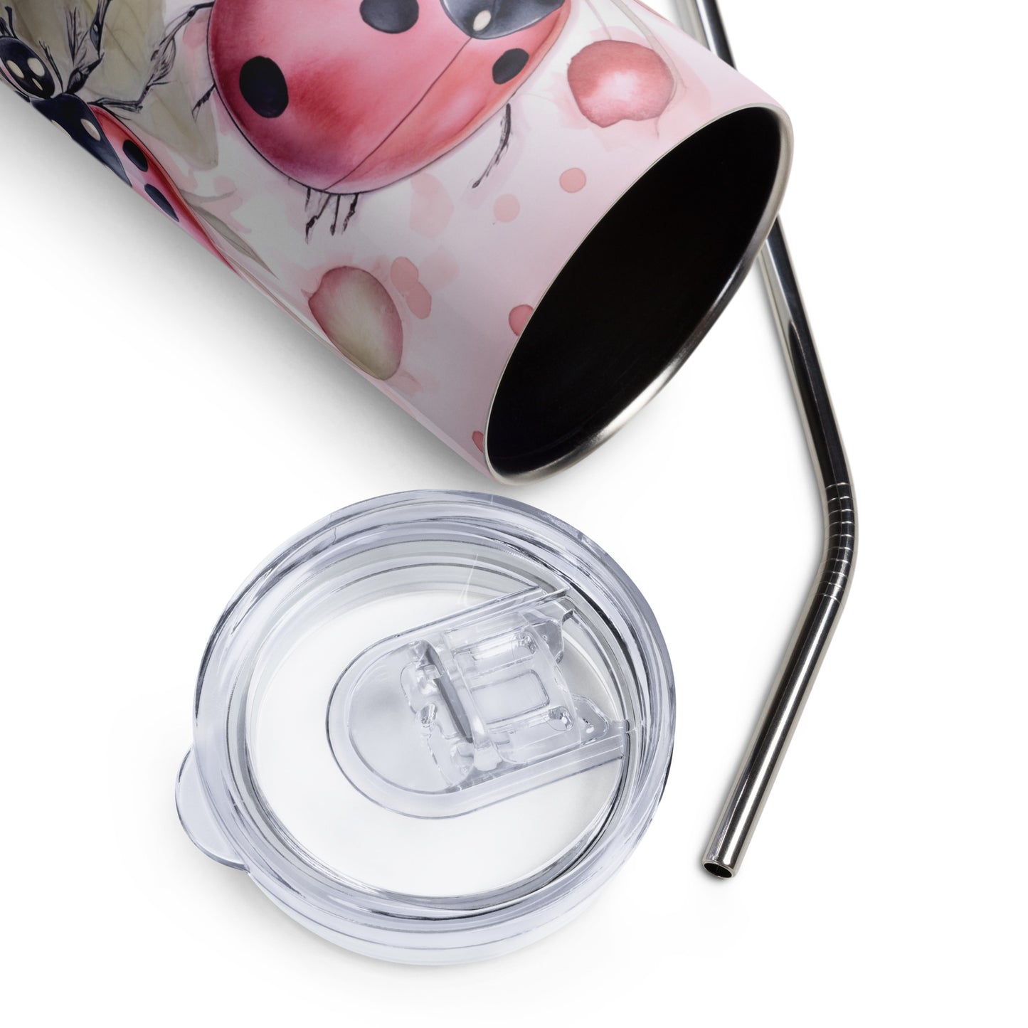 Pink Lady Bug Stainless steel tumbler CedarHill Country Market