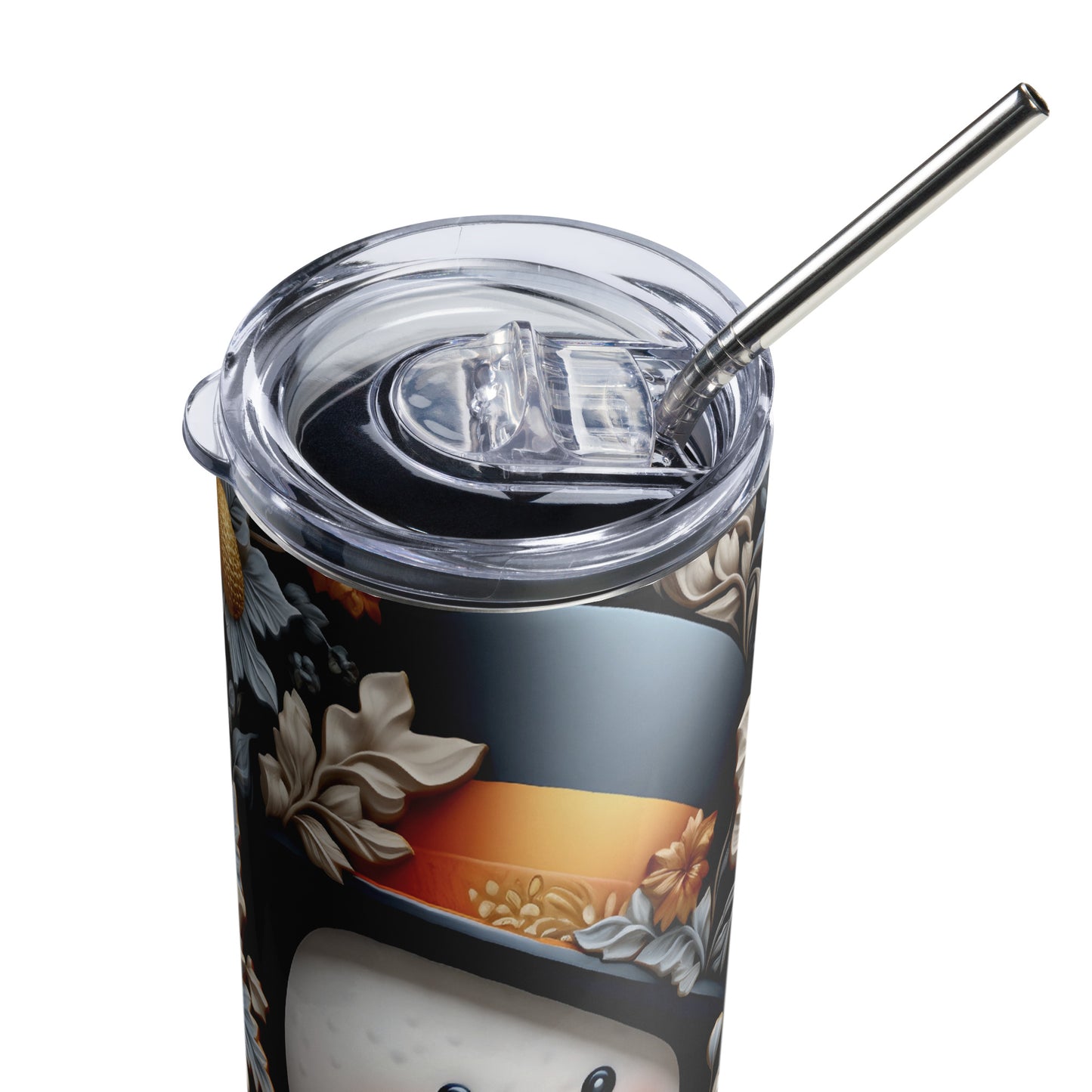 Black and Gold 3D Snowman 20 oz Stainless steel tumbler CedarHill Country Market