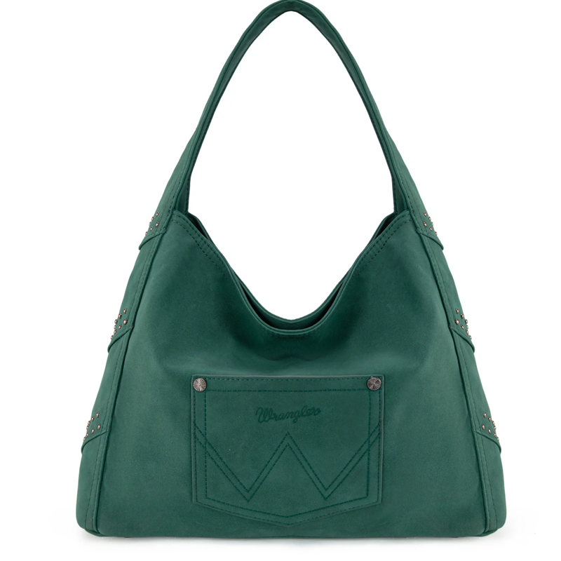 Fringe Studded Hobo Bag- Turquoise with Card Wallet No. 420 Cedar Hill Country Market
