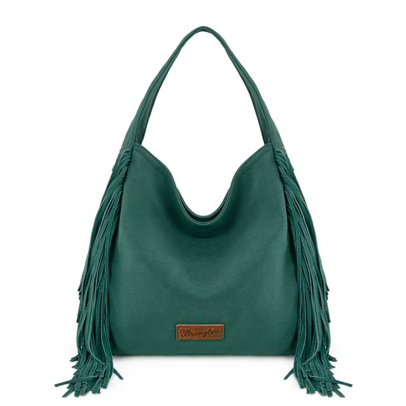 Fringe Studded Hobo Bag- Turquoise with Card Wallet No. 420 Cedar Hill Country Market
