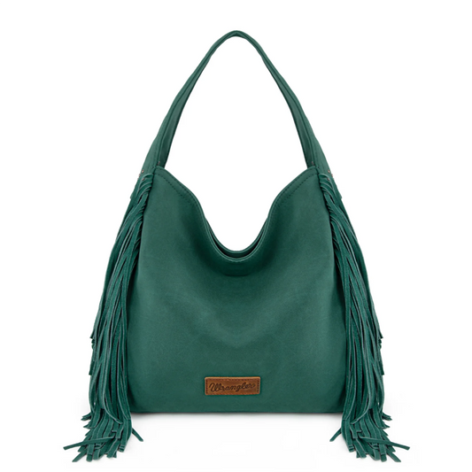 Fringe Studded Hobo Bag- Turquoise with Card Wallet No. 420 Cedar Hill Country Market