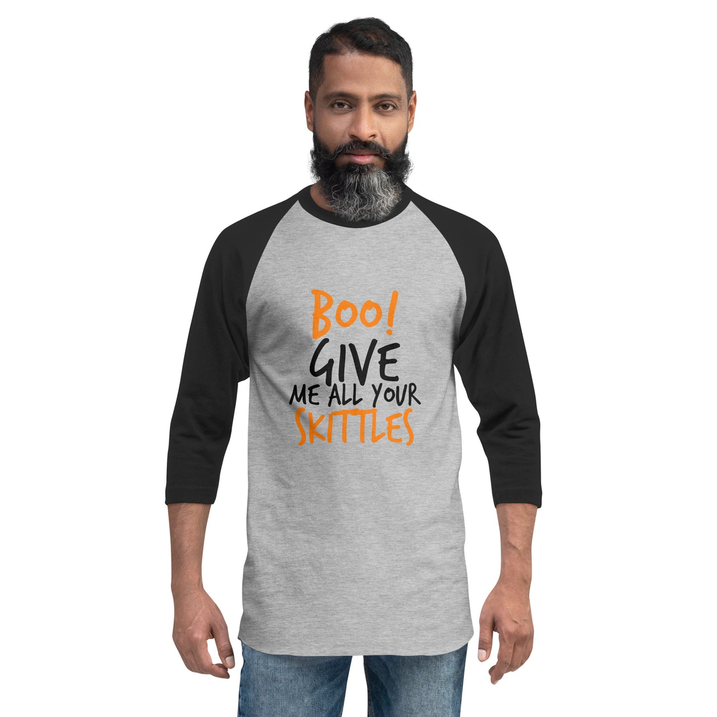 Boo! Give me ALL your Skittles 3/4 sleeve raglan shirt CedarHill Country Market