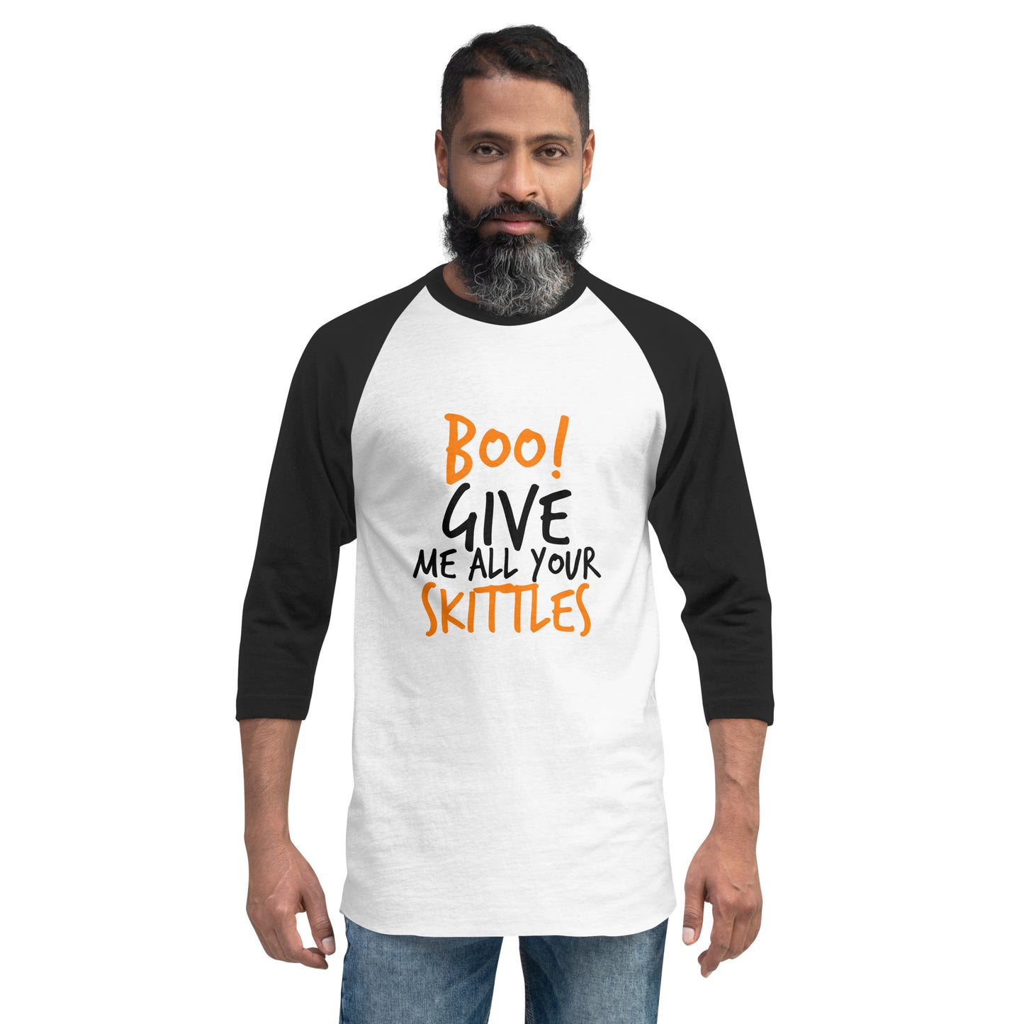 Boo! Give me ALL your Skittles 3/4 sleeve raglan shirt CedarHill Country Market