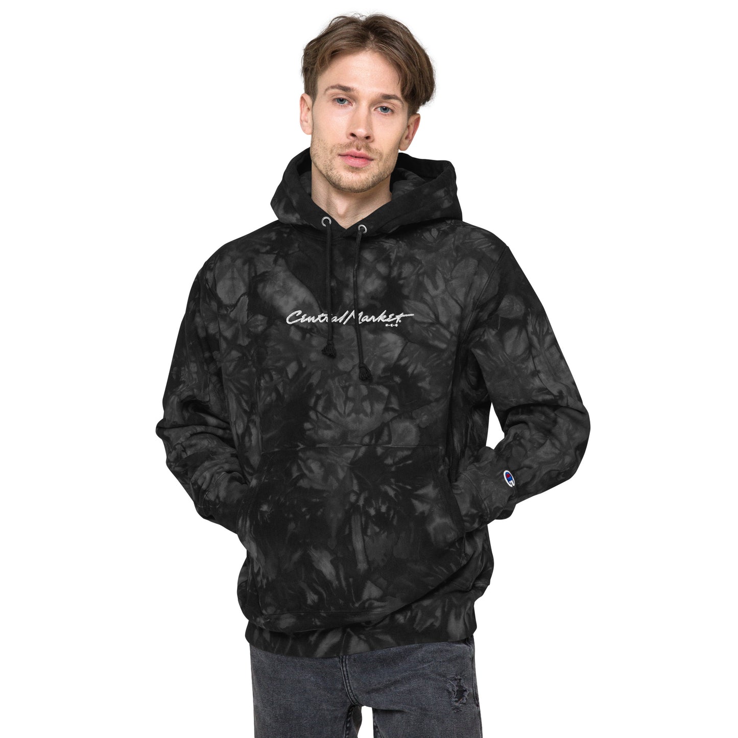Central Market Unisex Champion tie-dye hoodie CedarHill Country Market